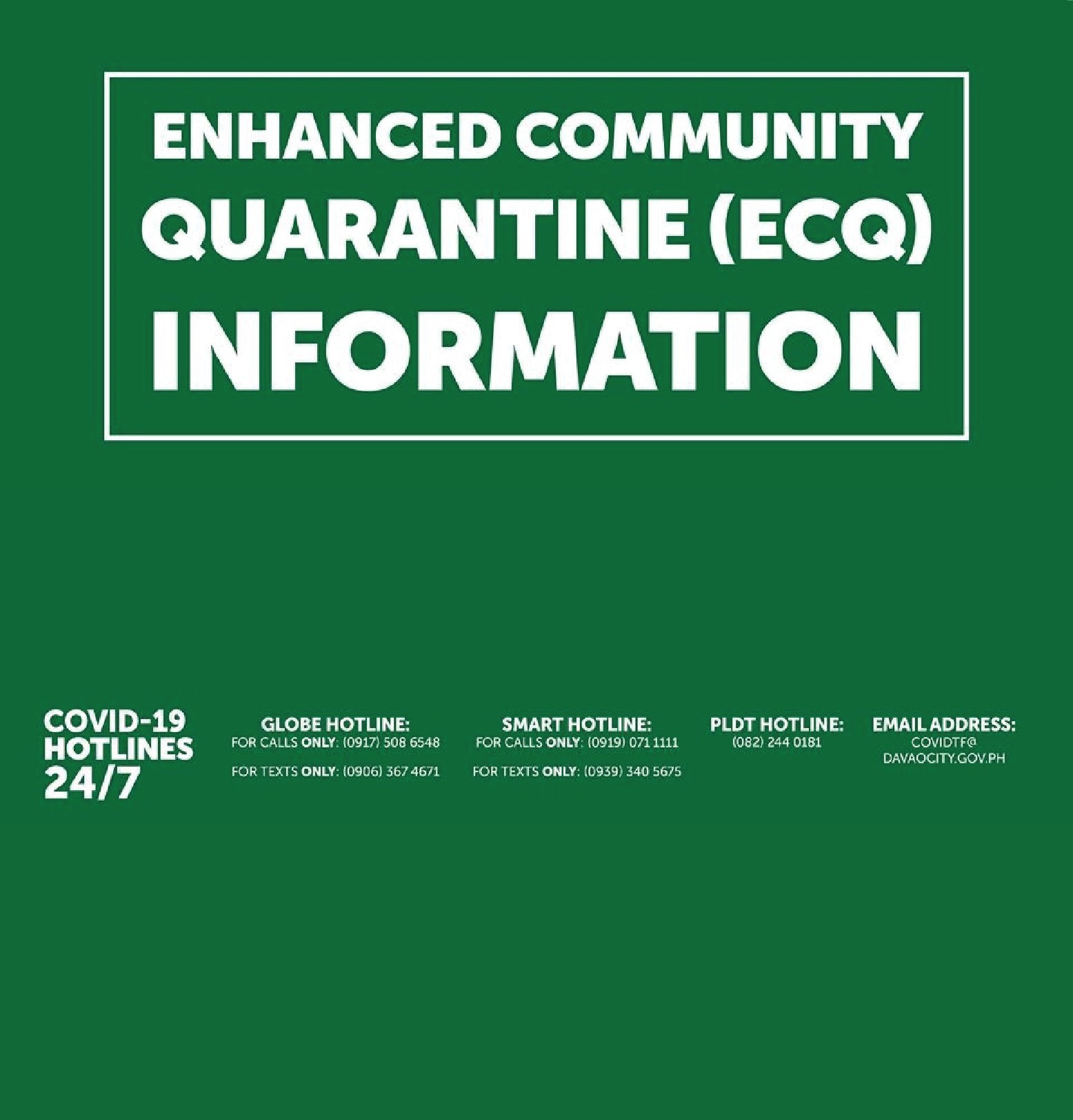 Enhanced Community Quarantine (ECQ) Information