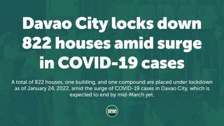 822 households in Davao City have been placed under lockdown as a result of the influx
